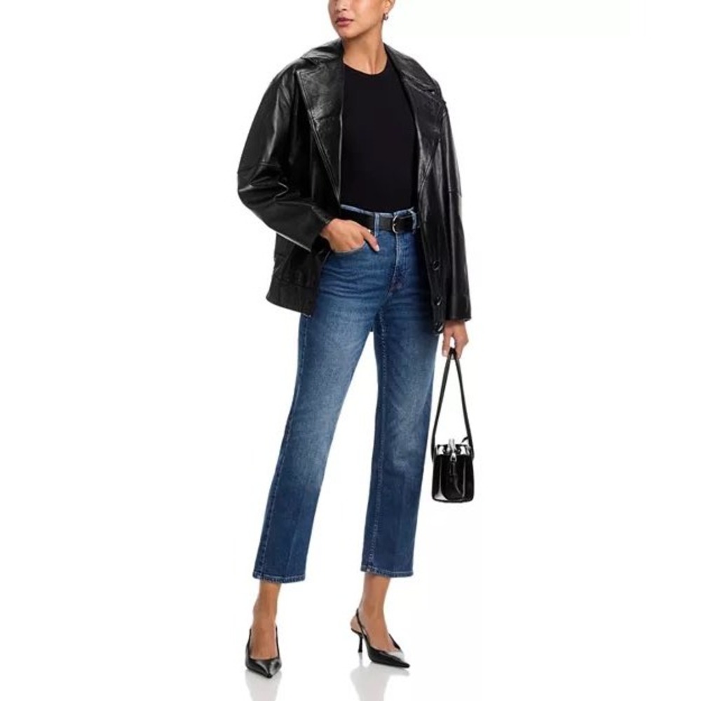 NWT Good American Good Icon Straight Ankle Jeans in Indigo Size 28